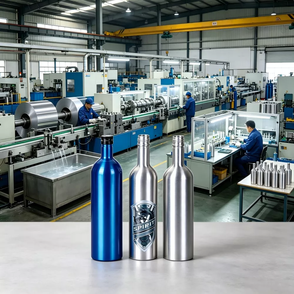 500ml Slim Tall Aluminum Liquor Bottle with ROPP Screw Cap